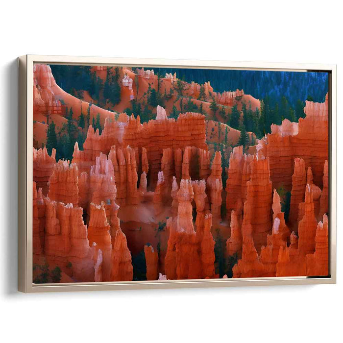 Vivid Bryce Canyon: Majestic Hoodoos in Vibrant Colors Canvas Art Print