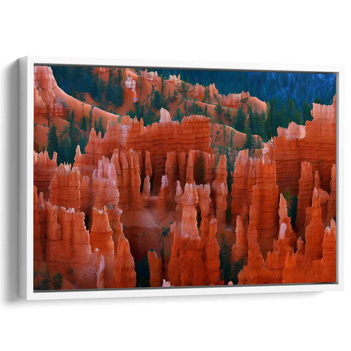 Vivid Bryce Canyon: Majestic Hoodoos in Vibrant Colors Canvas Art Print