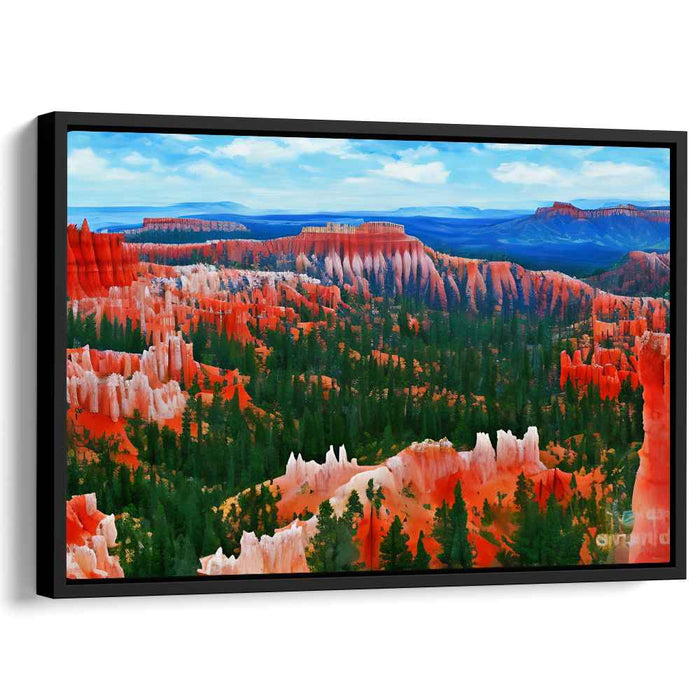 Crimson Echoes of Earth's Heart: Vibrant Red Rock Landscape Canvas Art Print