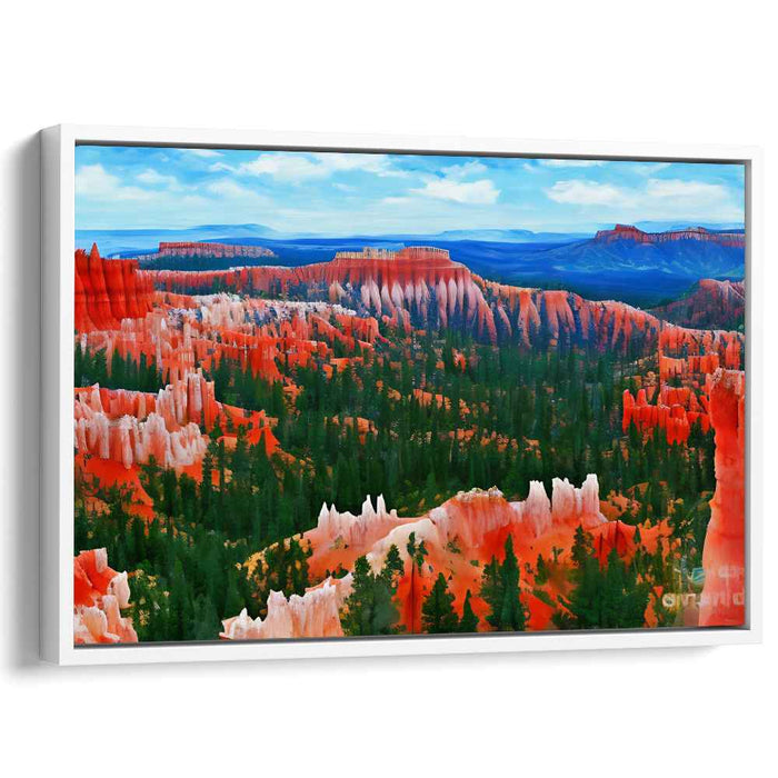 Crimson Echoes of Earth's Heart: Vibrant Red Rock Landscape Canvas Art Print