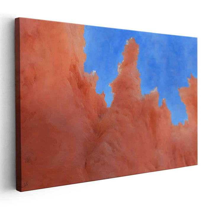 Cerulean Skies and Coral Reefs: Abstract Expressionist Coral and Blue Canvas Art