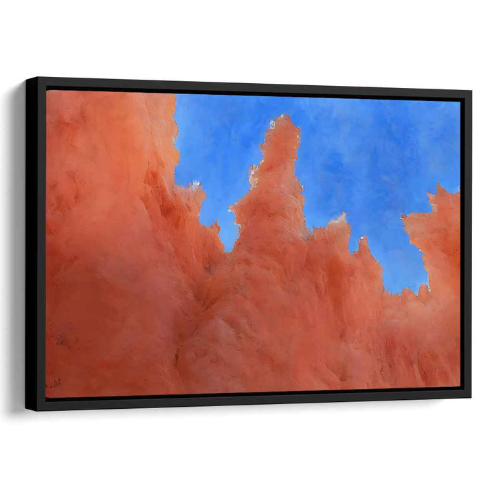 Cerulean Skies and Coral Reefs: Abstract Expressionist Coral and Blue Canvas Art