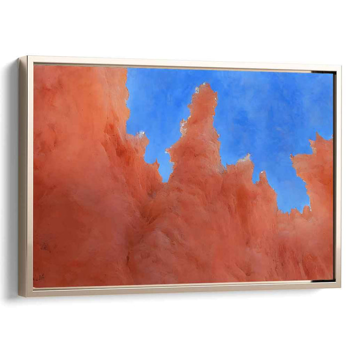 Cerulean Skies and Coral Reefs: Abstract Expressionist Coral and Blue Canvas Art