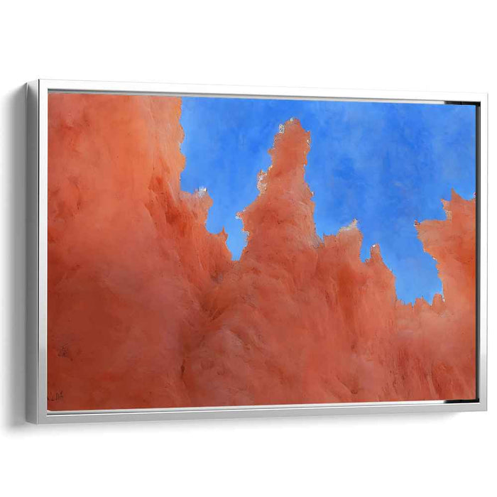Cerulean Skies and Coral Reefs: Abstract Expressionist Coral and Blue Canvas Art