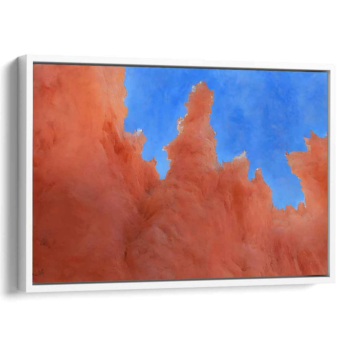 Cerulean Skies and Coral Reefs: Abstract Expressionist Coral and Blue Canvas Art