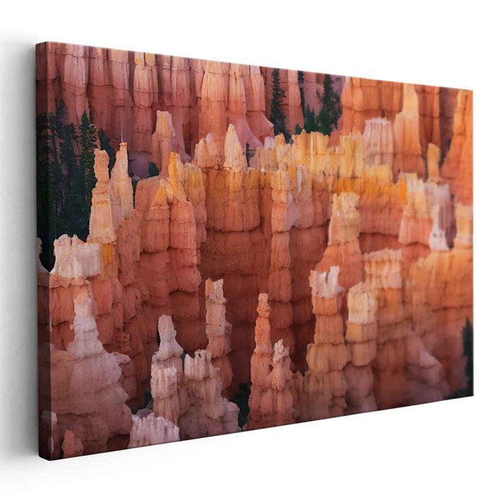 Echoes of Stone Forest: Bryce Canyon Hoodoos Canvas Art Print
