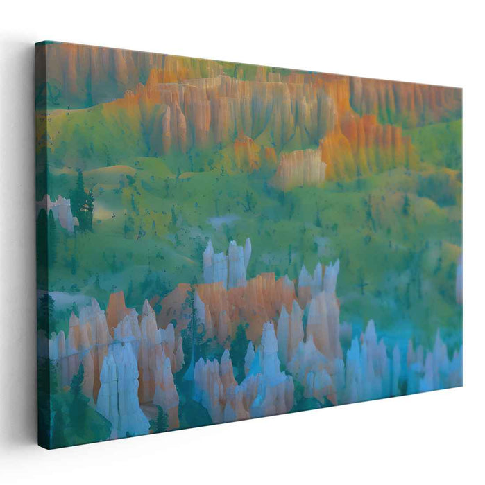 Electric Mirage Skies: Vivid Hoodoo Formations in Nature's Palette