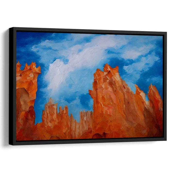 Majestic Desert Skies: Textured Canyon Landscape Canvas Art Print