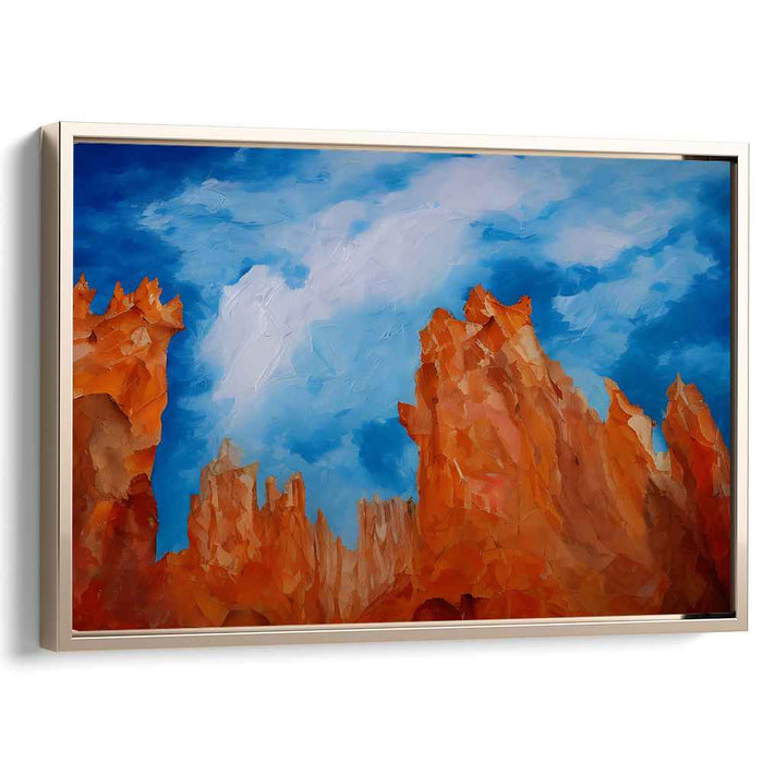 Majestic Desert Skies: Textured Canyon Landscape Canvas Art Print