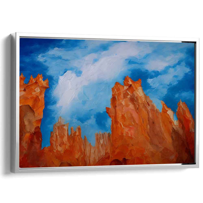 Majestic Desert Skies: Textured Canyon Landscape Canvas Art Print