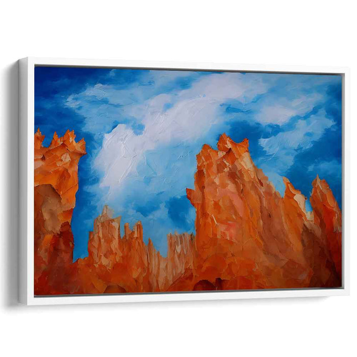 Majestic Desert Skies: Textured Canyon Landscape Canvas Art Print