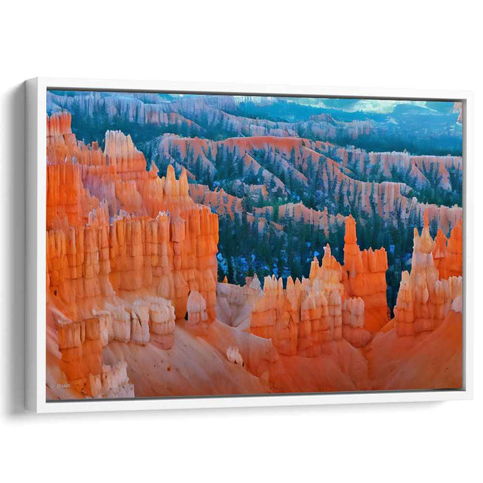 Tangerine Monoliths: Impressionist Landscape of Majestic Orange Hoodoos Canvas Art