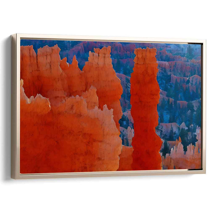 Fiery Spires at Dusk: Dramatic Landscape Canvas Art