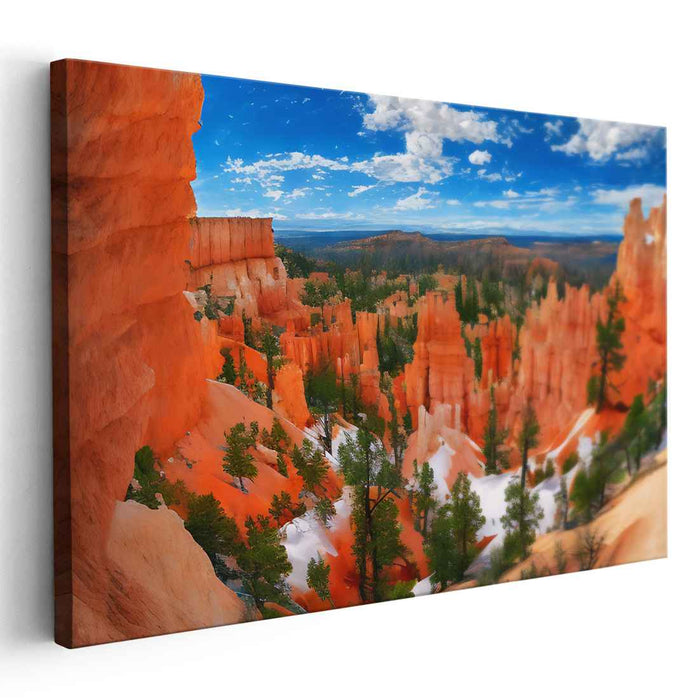 Sandswept Prism Symphony: Vibrant Landscape Canvas Art of Sandstone Spires