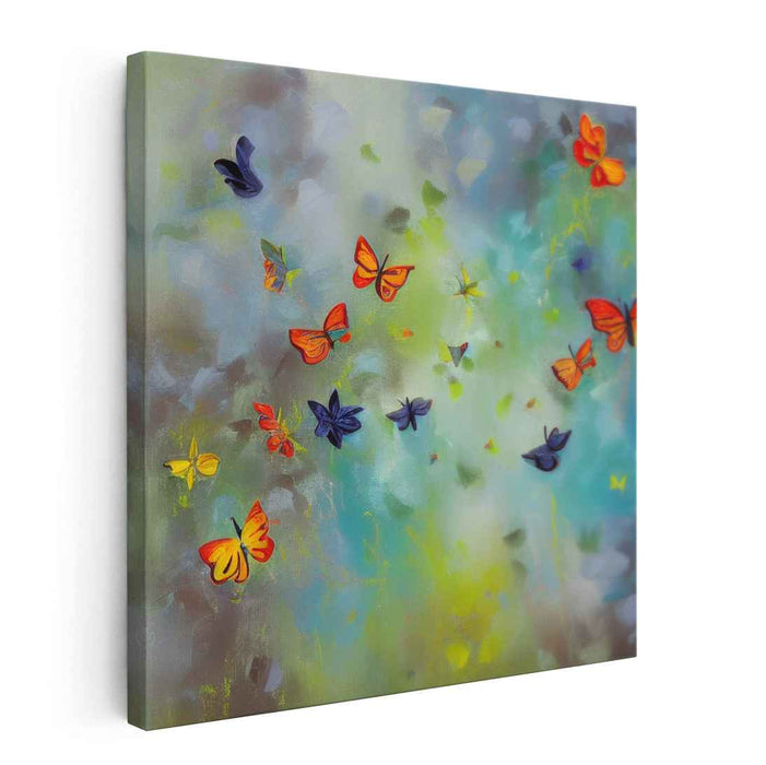 Dreamy Canvas Butterfly Waltz: Vibrant Butterfly Dance on Dreamy Canvas