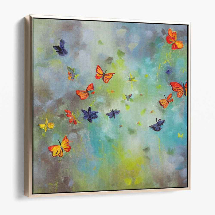 Dreamy Canvas Butterfly Waltz: Vibrant Butterfly Dance on Dreamy Canvas