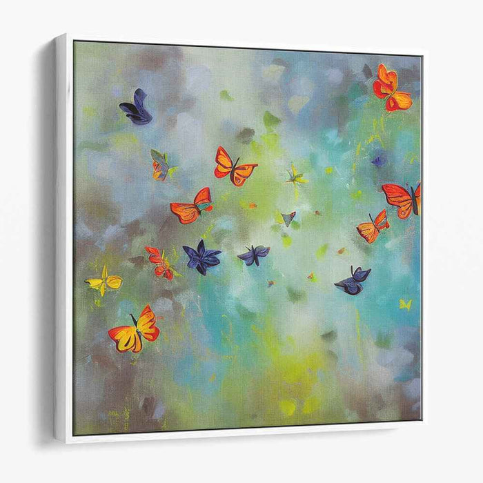 Dreamy Canvas Butterfly Waltz: Vibrant Butterfly Dance on Dreamy Canvas