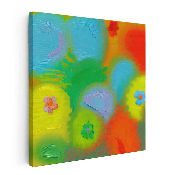 Floral Muse Fusion: Abstract Floral Expressionist Canvas Art Print