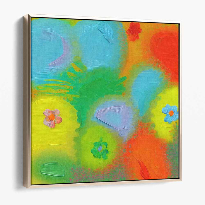 Floral Muse Fusion: Abstract Floral Expressionist Canvas Art Print