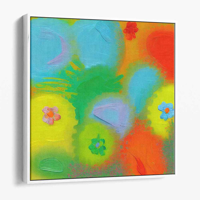 Floral Muse Fusion: Abstract Floral Expressionist Canvas Art Print