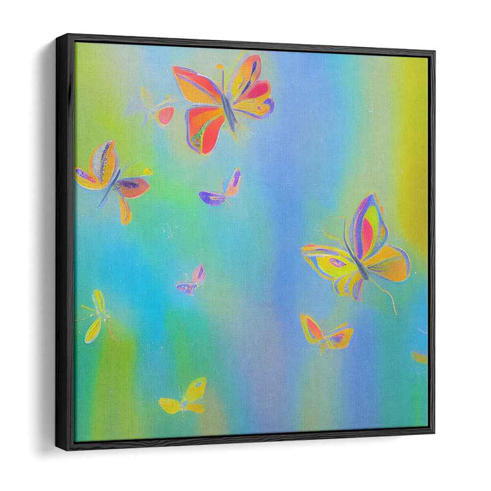 Whispering Wings Illuminate: Luminous Butterfly Dance Canvas Art