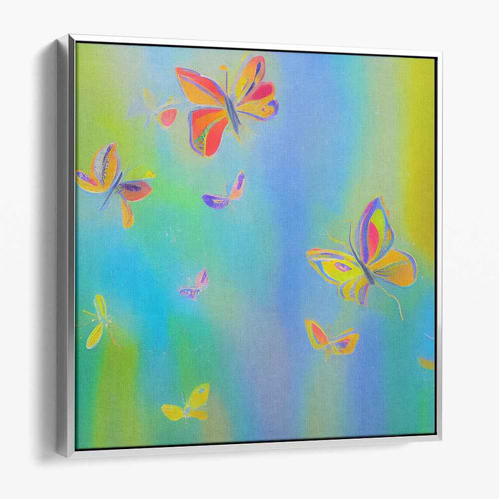 Whispering Wings Illuminate: Luminous Butterfly Dance Canvas Art