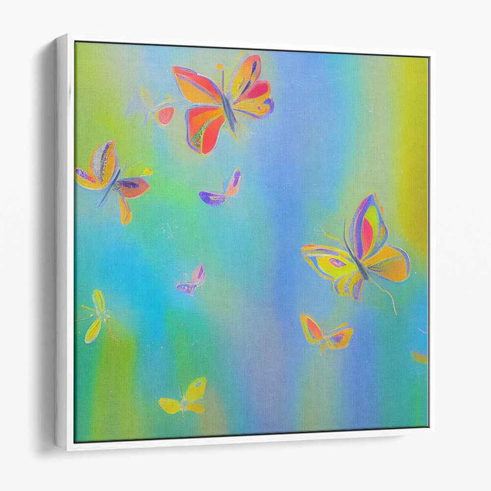 Whispering Wings Illuminate: Luminous Butterfly Dance Canvas Art