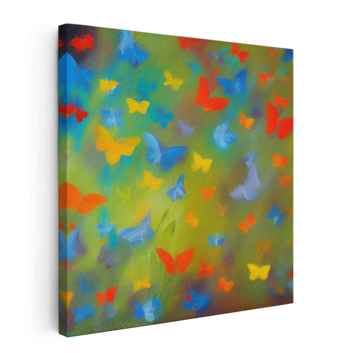 Whimsical Wings Parade: Colorful Butterfly Canvas Art Print