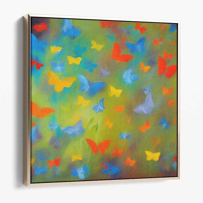 Whimsical Wings Parade: Colorful Butterfly Canvas Art Print