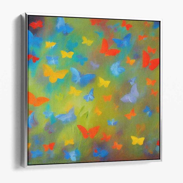 Whimsical Wings Parade: Colorful Butterfly Canvas Art Print