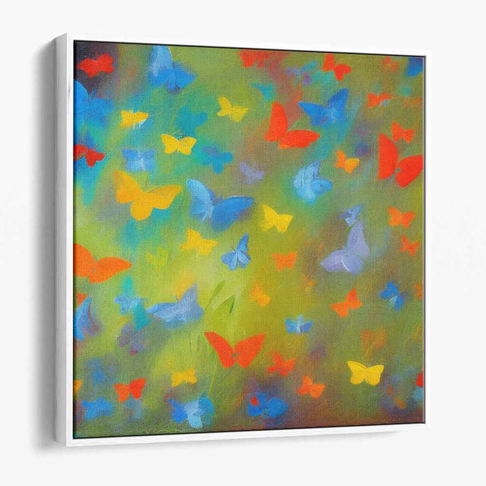 Whimsical Wings Parade: Colorful Butterfly Canvas Art Print