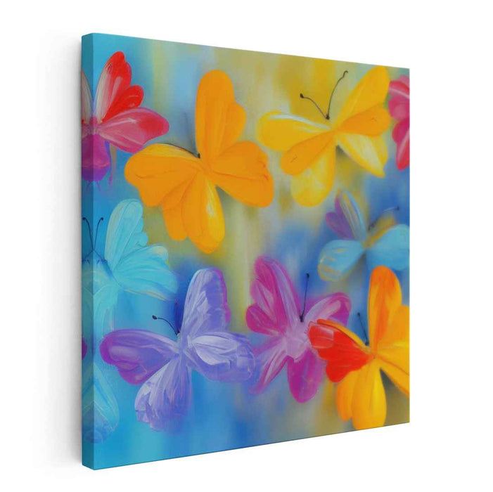 Fluttering Spectrum: Vibrant Butterfly Canvas Art Print