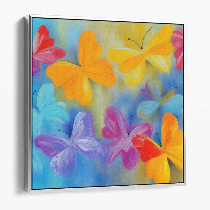 Fluttering Spectrum: Vibrant Butterfly Canvas Art Print