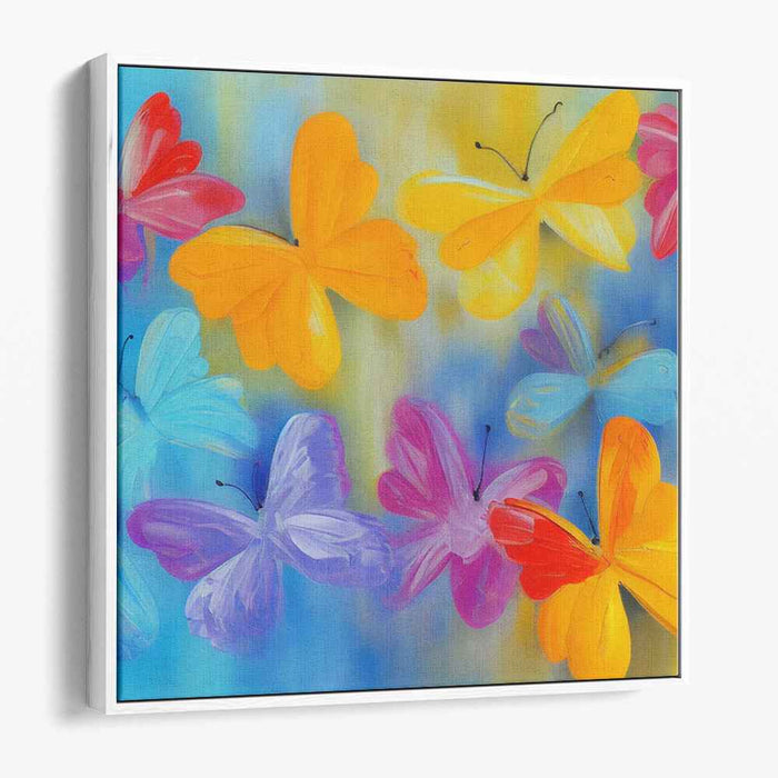 Fluttering Spectrum: Vibrant Butterfly Canvas Art Print