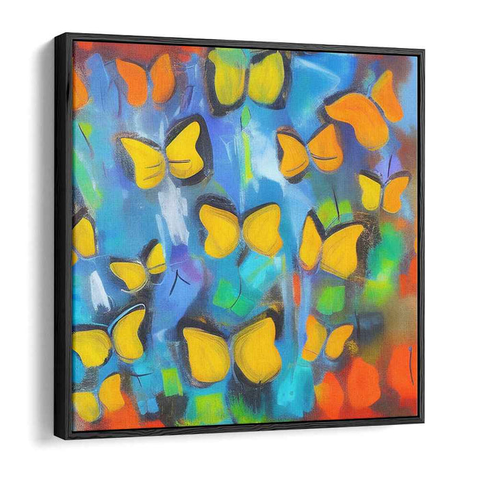 Whimsical Fluttered Strokes: Abstract Butterfly Canvas Art Print