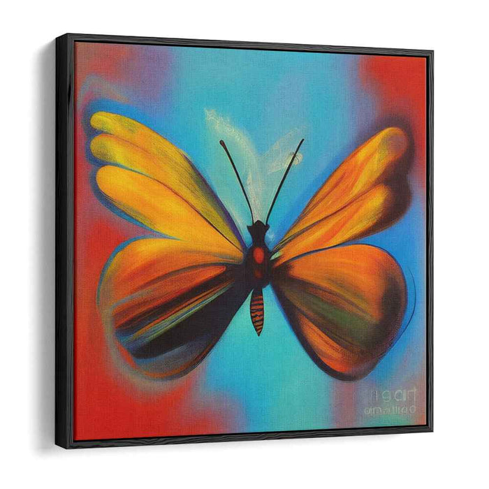 Vibrant Monarch: Abstract Butterfly in Flight Canvas Art Print