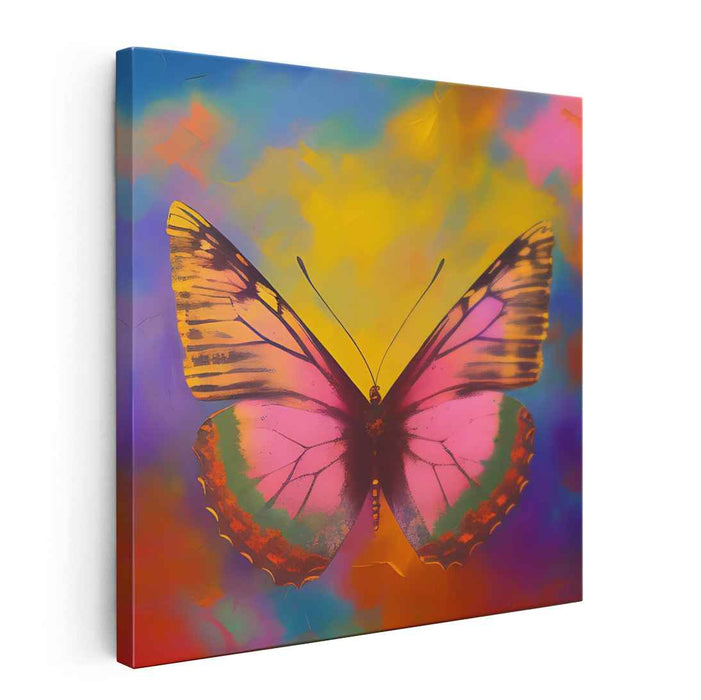Butterfly Dreamscape Burst: Vibrant Butterfly Canvas Art Print