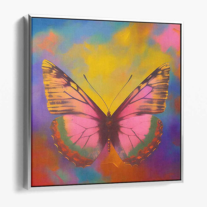 Butterfly Dreamscape Burst: Vibrant Butterfly Canvas Art Print