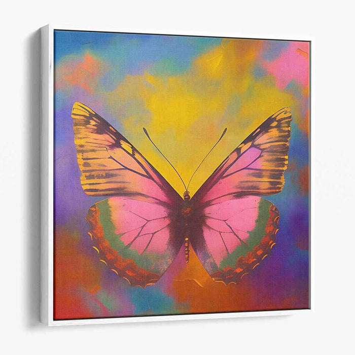 Butterfly Dreamscape Burst: Vibrant Butterfly Canvas Art Print