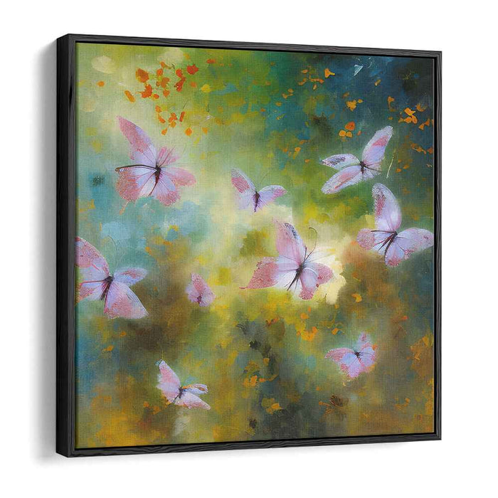 Whispering Wings Among Trees: Graceful Butterflies in a Dreamy Forest Canvas Art