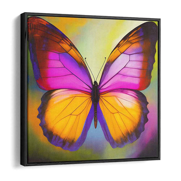 Vibrant Butterfly in Flight: Abstract Realism Canvas Art Print