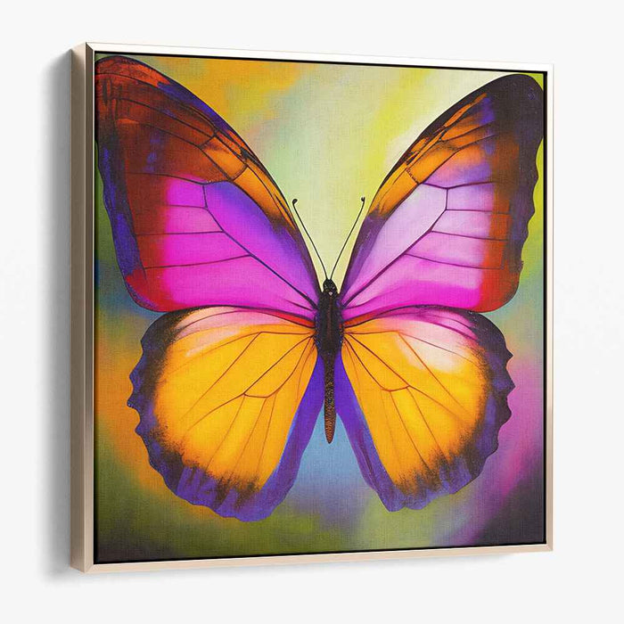 Vibrant Butterfly in Flight: Abstract Realism Canvas Art Print