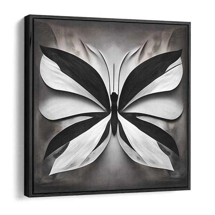 Wings of Monochrome Balance: Butterfly Symmetry in Black and White Canvas Art