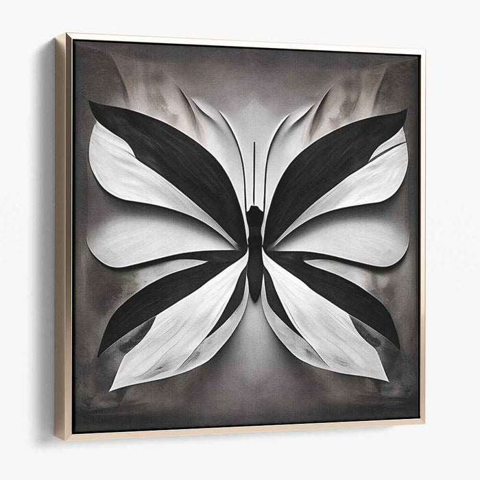 Wings of Monochrome Balance: Butterfly Symmetry in Black and White Canvas Art