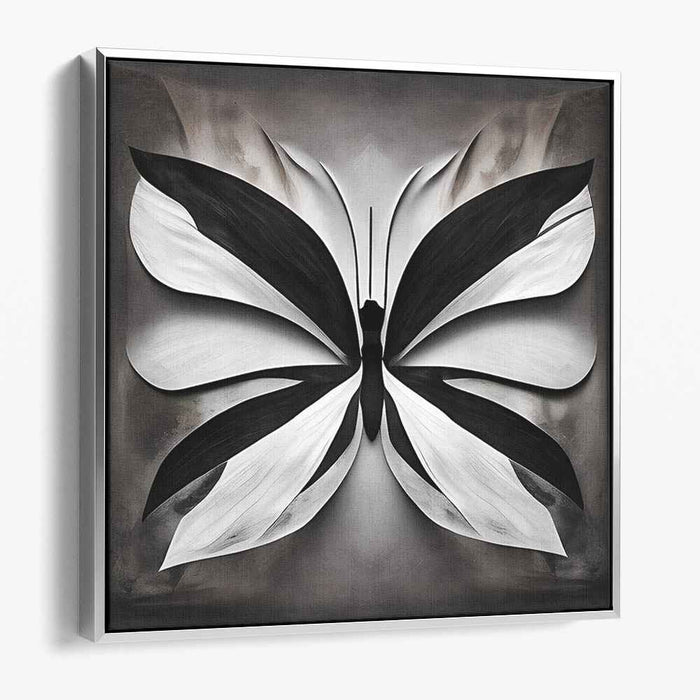 Wings of Monochrome Balance: Butterfly Symmetry in Black and White Canvas Art