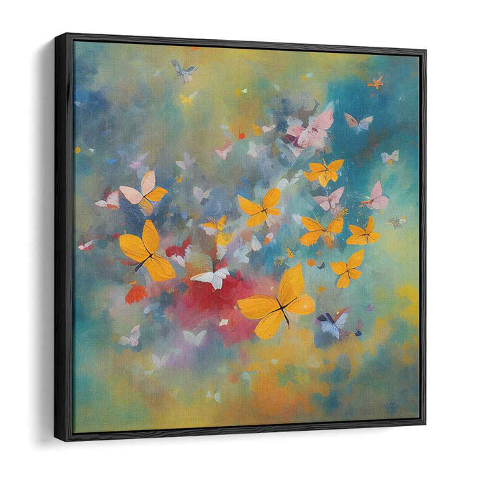 Butterfly Whimsy: Vibrant Butterfly Abstract Canvas Art Print