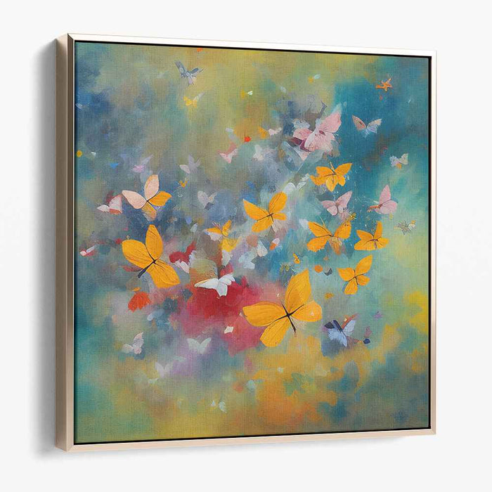 Butterfly Whimsy: Vibrant Butterfly Abstract Canvas Art Print