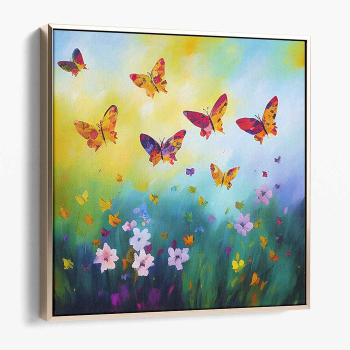 Butterfly Serenade: Vibrant Nature Canvas Art Print