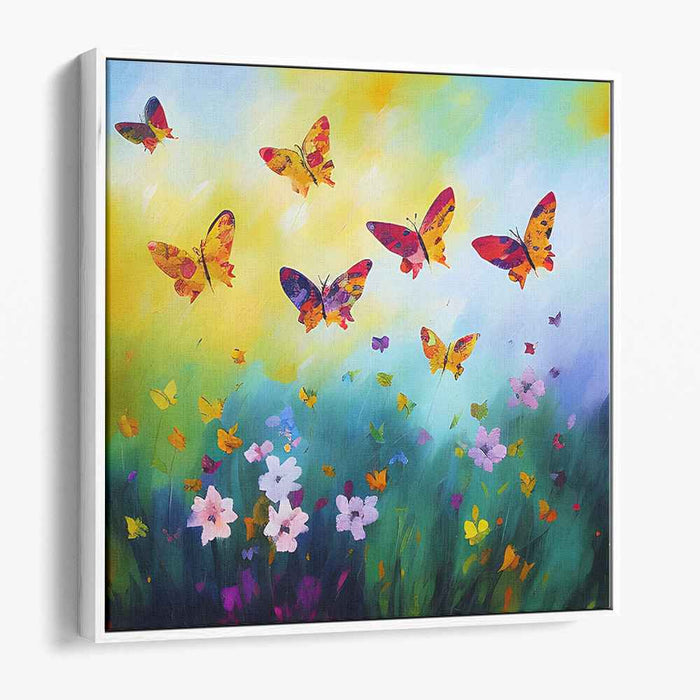 Butterfly Serenade: Vibrant Nature Canvas Art Print