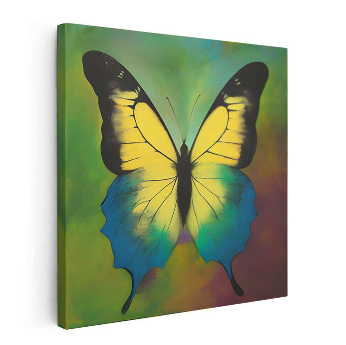 Fluttering Spectrum Symphony: Majestic Butterfly in Vivid Colors Canvas Art Print